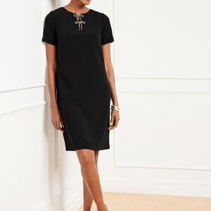 NWT Talbots Black Sheath Mini Dress Crew Neck Short Sleeve